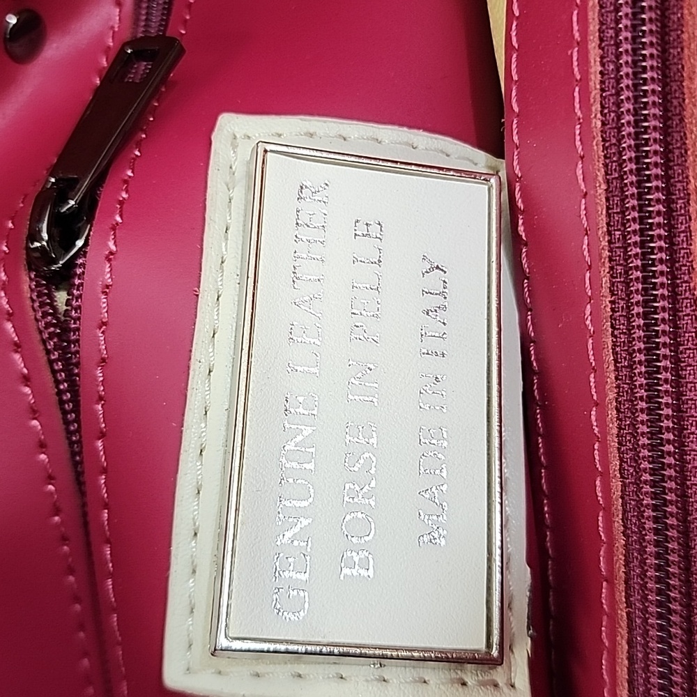 Pink Italian Leather Tote & Shoulder Bag - Picture 9 of 13